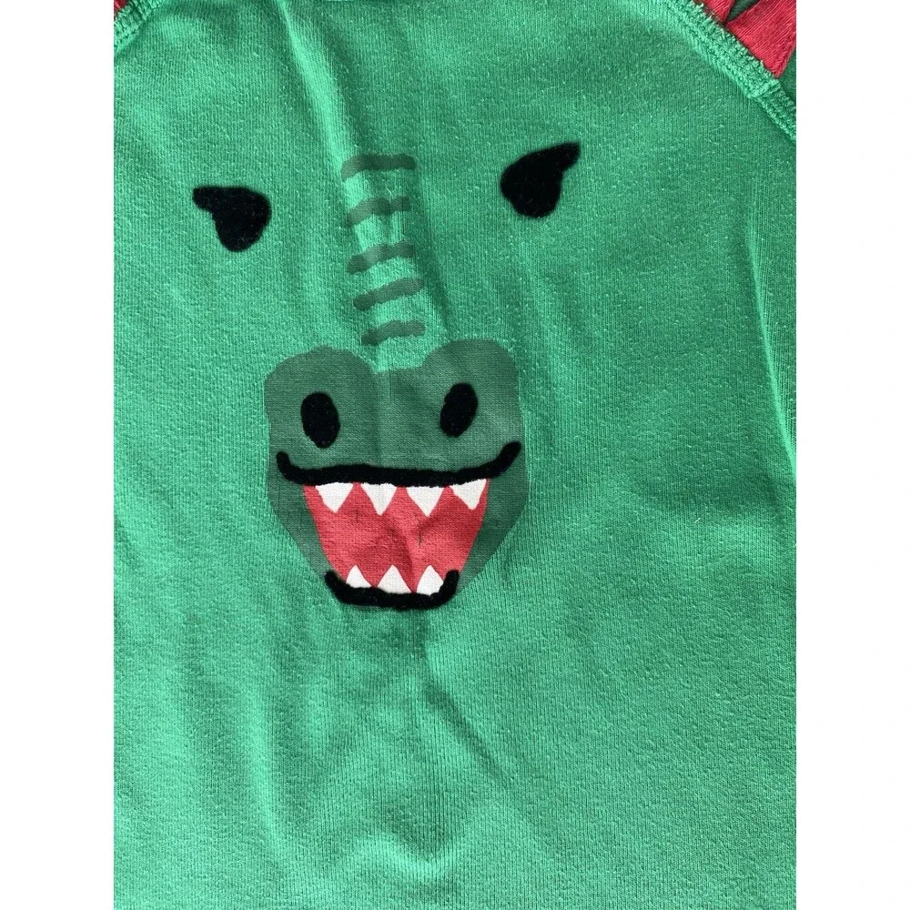 Hanna Andersson Green Dragon Long John Pajamas Size 110 US 5 100% Organic Cotton
